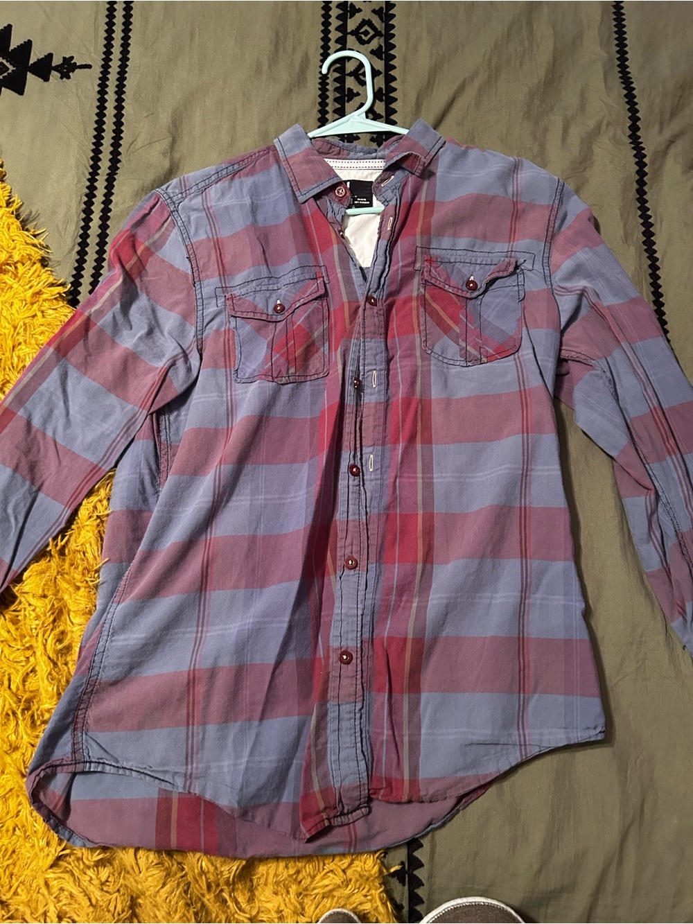 Men's Plaid Button